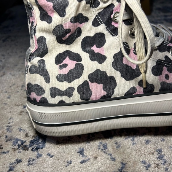 Converse Custom Chuck Taylor All Star Lift Platform By You Pink Cow Sneakers - Picture 3 of 11